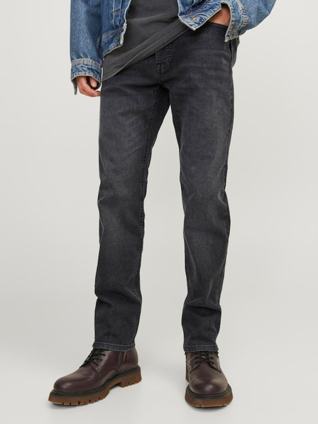 Jack & Jones Tmavě šedé pánské slim fit džíny Jack & Jones Mike