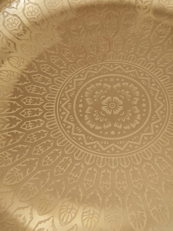 SIFCON Dekorační kovový vzorovaný tác 42cm SIFCON ve zlaté barvě