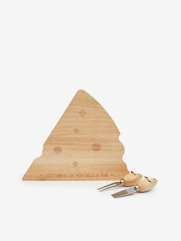 SIFCON Dřevěná sada prkénka a nožů k servírování sýrů SIFCON