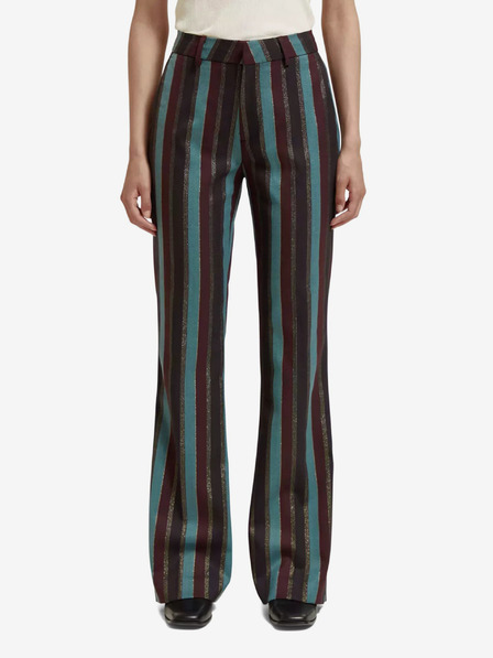 Scotch & Soda Vínovo-modré dámské flared fit kalhoty Scotch & Soda