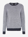 Armani Exchange Bílo-modrý pánský svetr Armani Exchange