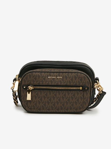 Michael Kors Tmavě hnědá dámská kožená crossbody kabelka Michael Kors