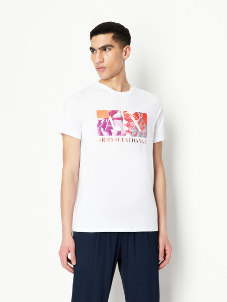 Armani Exchange Bílé pánské tričko Armani Exchange