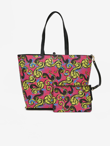 Versace Jeans Couture Černo-růžový dámský vzorovaný oboustranný shopper Versace Jeans Couture