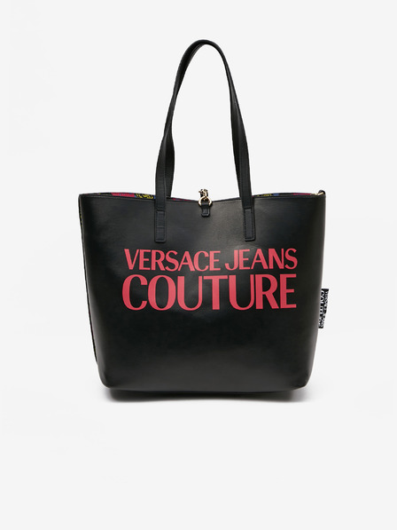Versace Jeans Couture Černo-růžový dámský vzorovaný oboustranný shopper Versace Jeans Couture