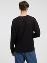 HUGO Černé pánské tričko s dlouhým rukávem HUGO