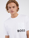 BOSS Bílé pánské tričko BOSS