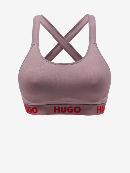 HUGO Fialová dámská sportovní podprsenka HUGO