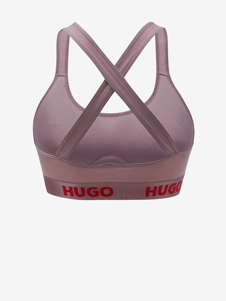 HUGO Fialová dámská sportovní podprsenka HUGO