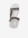 Michael Kors Bílo-hnědé dámské vzorované sandály Michael Kors Ridley