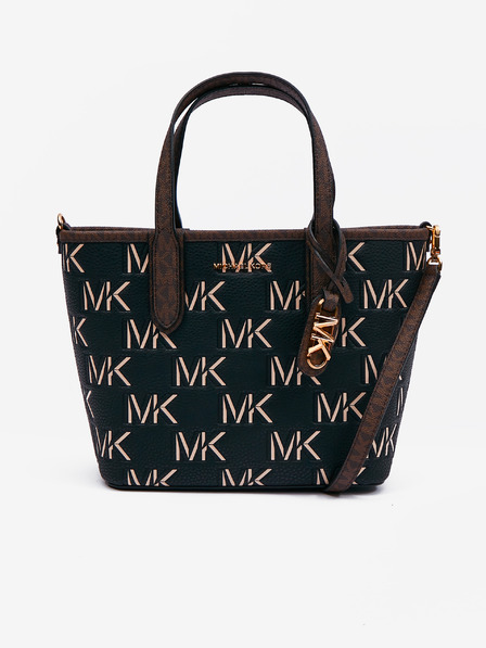 Michael Kors Hnědo-černá dámská vzorovaná kožená kabelka 2v1 Michael Kors Open Tote