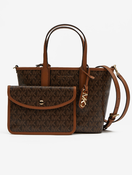 Michael Kors Tmavě hnědá dámská vzorovaná kabelka Michael Kors XS Open Tote