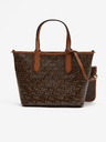 Michael Kors Tmavě hnědá dámská vzorovaná kabelka Michael Kors XS Open Tote