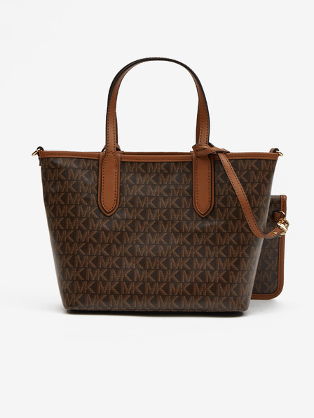 Michael Kors Tmavě hnědá dámská vzorovaná kabelka Michael Kors XS Open Tote
