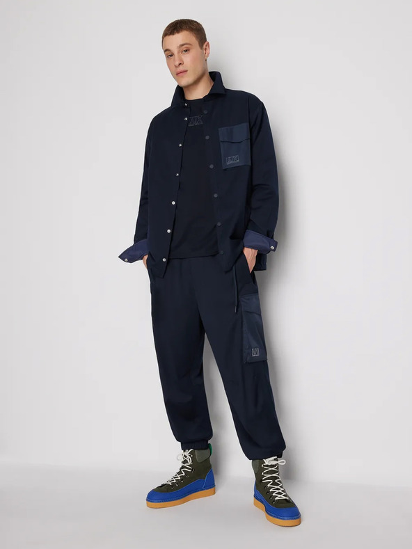 Armani Exchange Tmavě modré pánské tričko Armani Exchange