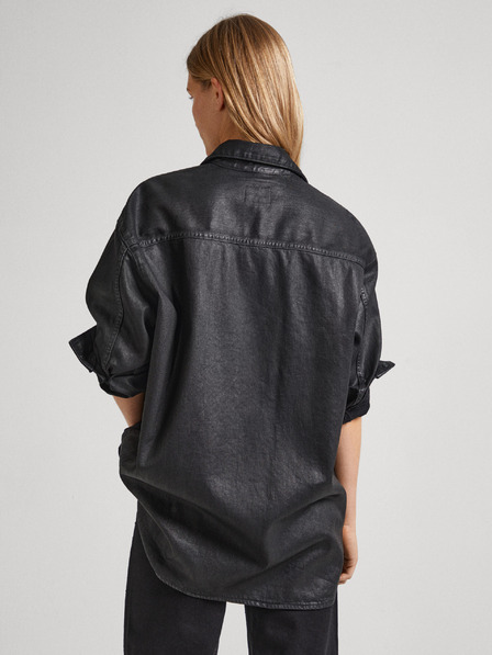 Pepe Jeans Černá dámská džínová oversize košile Pepe Jeans