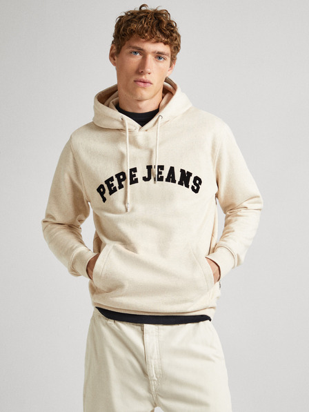 Pepe Jeans Krémová pánská mikina s kapucí Pepe Jeans