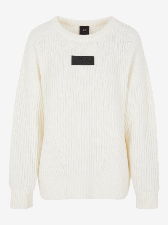 Armani Exchange Krémový dámský vlněný svetr Armani Exchange