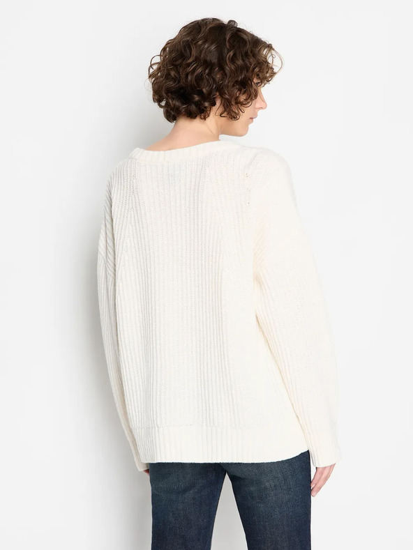 Armani Exchange Krémový dámský vlněný svetr Armani Exchange