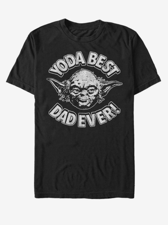 ZOOT.Fan Černé unisex tričko ZOOT.Fan Star Wars Yoda Best Dad