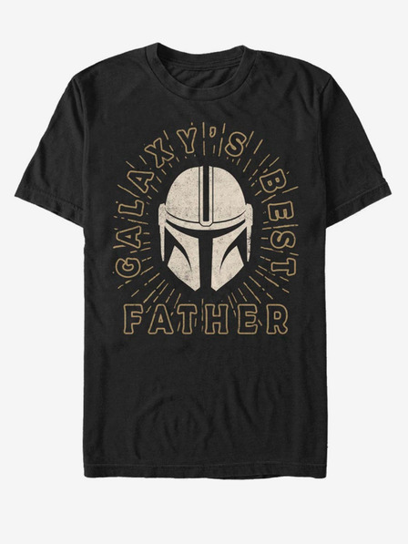 ZOOT.Fan Černé unisex tričko ZOOT.Fan Star Wars Mando Dad Helmet