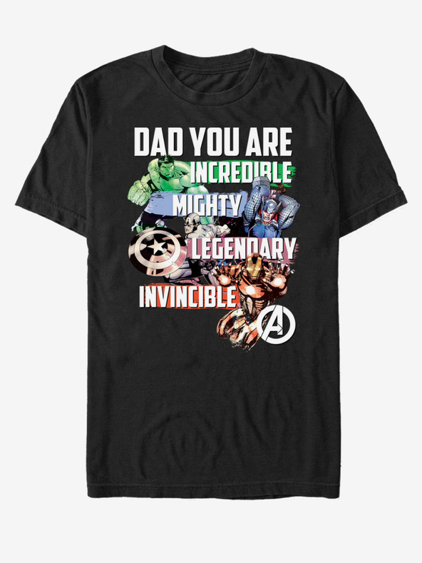 ZOOT.Fan Černé unisex tričko ZOOT.Fan Marvel Avenger Dad