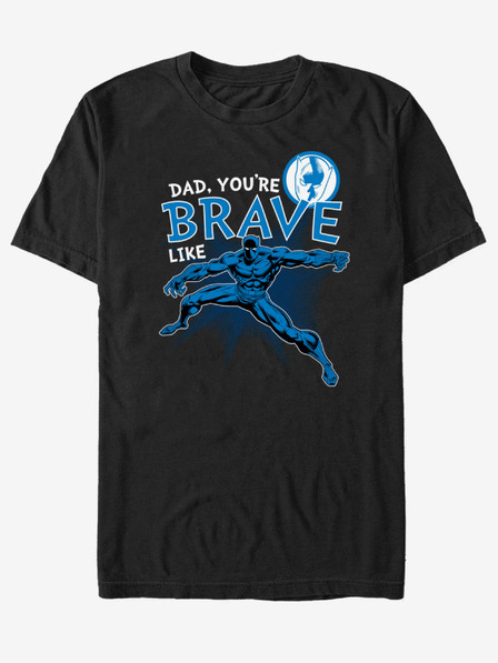 ZOOT.Fan Černé unisex tričko ZOOT.Fan Marvel Brave Like Dad