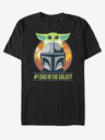 ZOOT.Fan Černé unisex tričko ZOOT.Fan Star Wars Mando Piggy Back