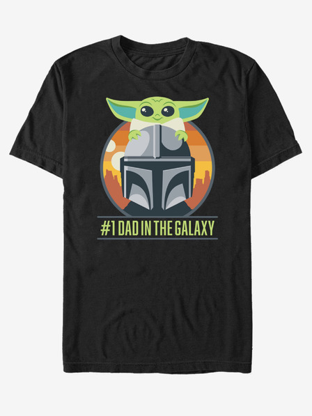 ZOOT.Fan Černé unisex tričko ZOOT.Fan Star Wars Mando Piggy Back