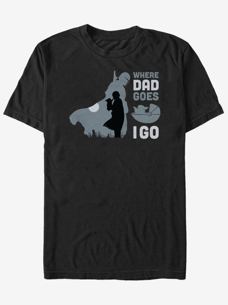 ZOOT.Fan Černé unisex tričko ZOOT.Fan Star Wars Grogu Follows