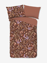 Good Morning Hnědé vzorované oboustranné povlečení Good Morning Hazel 140 x 200 cm
