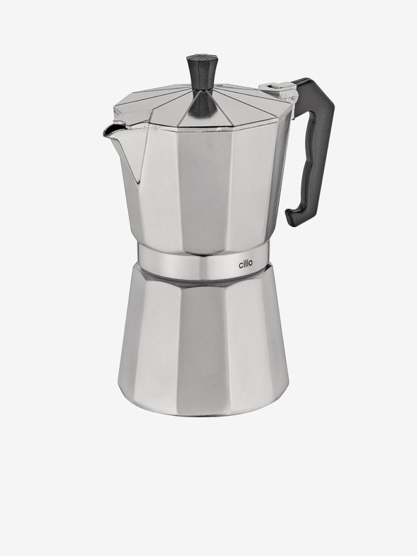 Cilio Stříbrný kávovar/espressovač Aluminium Classico Indukční na 6 šálků Cilio