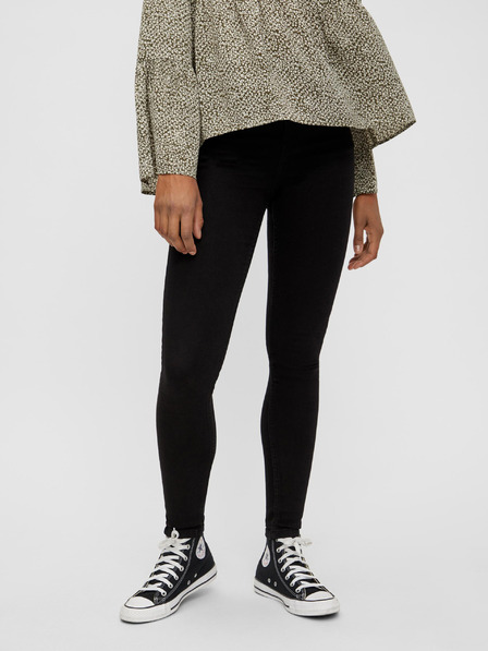 Pieces Černé skinny fit džíny Pieces