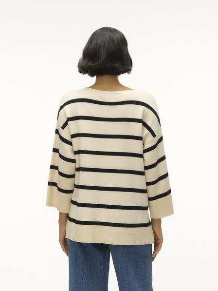 Vero Moda Černo-krémový dámský pruhovaný svetr Vero Moda Saba