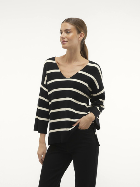 Vero Moda Černo-bílý dámský pruhovaný svetr Vero Moda Saba