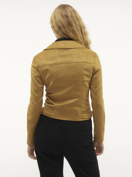 Vero Moda Hořčicová dámská bunda v semišové úpravě Vero Moda Jose