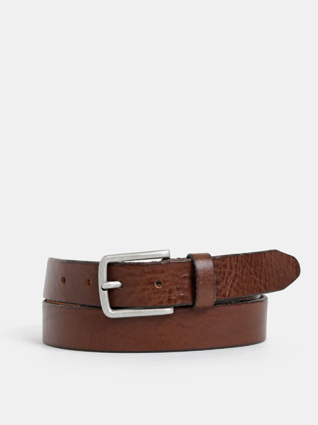 Jack & Jones Tmavě hnědý kožený pásek Jack & Jones Lee