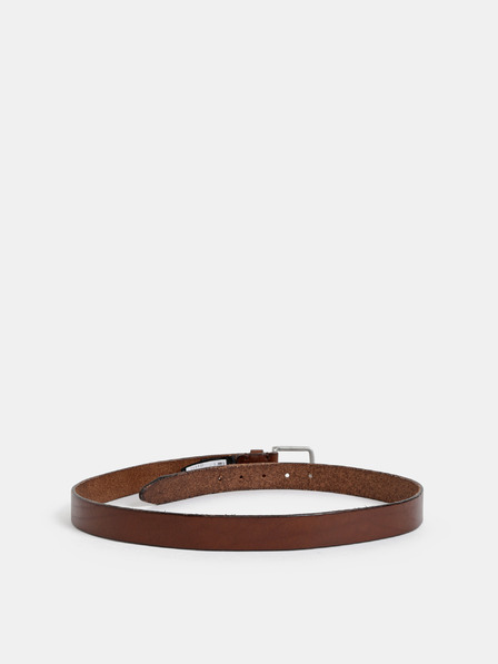 Jack & Jones Tmavě hnědý kožený pásek Jack & Jones Lee