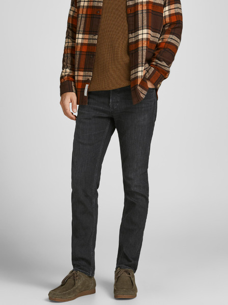 Jack & Jones Černé pánské straight fit džíny Jack & Jones Mike