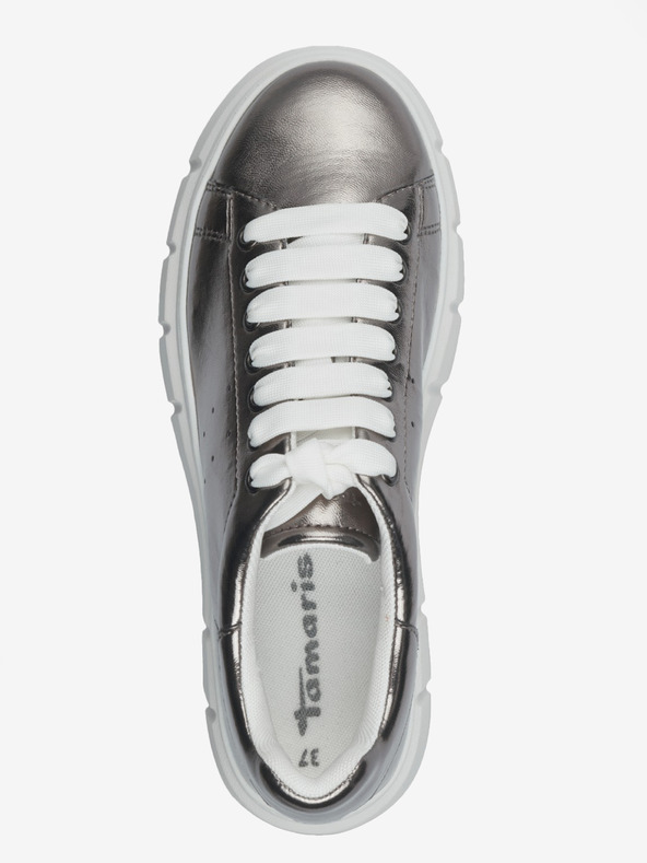 Tamaris Stříbrné dámské tenisky na platformě Tamaris