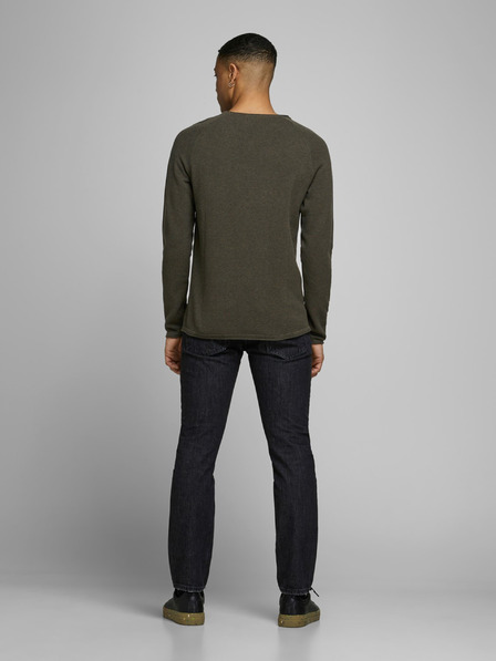 Jack & Jones Tmavě zelený pánský basic svetr Jack & Jones Ehill
