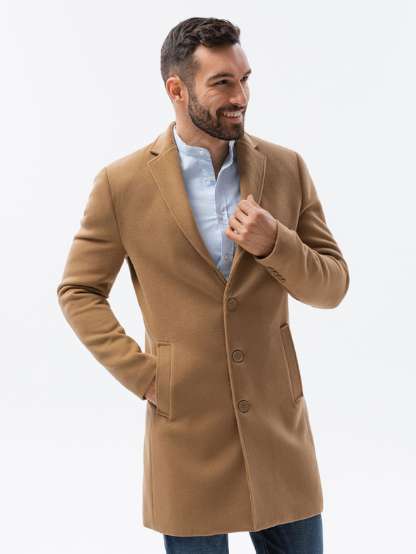 Ombre Clothing Béžový pánský lehký kabát Ombre Clothing