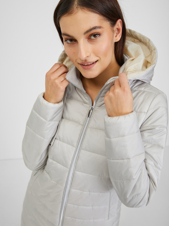 Orsay Světle modrý dámský zimní prošívaný kabát ORSAY