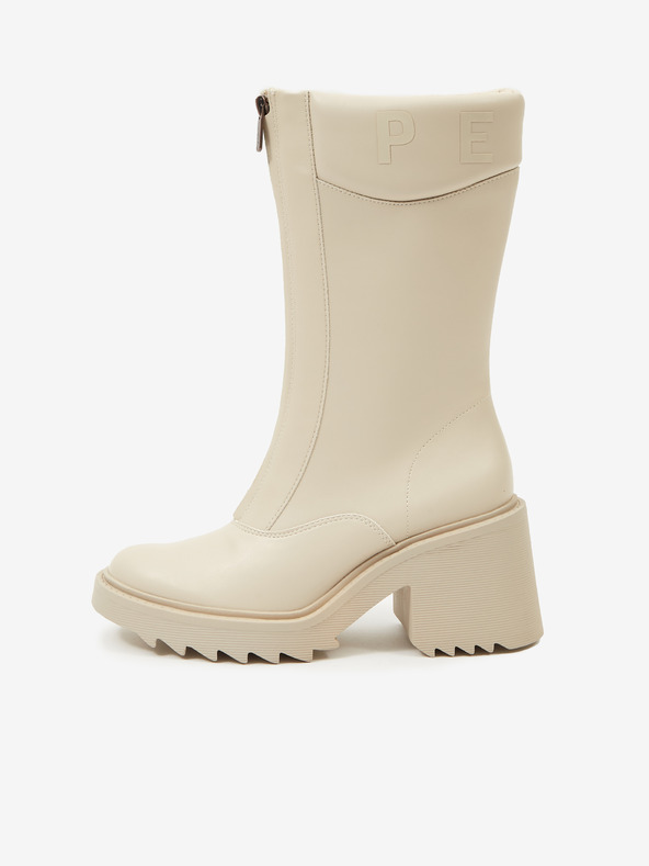 Pepe Jeans Krémové dámské kozačky Pepe Jeans Boss