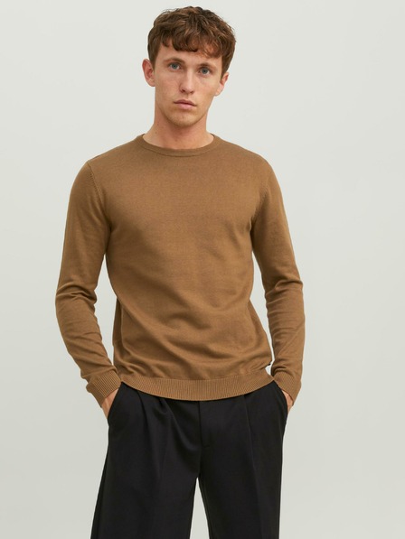 Jack & Jones Hnědý pánský basic svetr Jack & Jones Basic