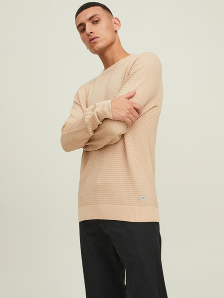 Jack & Jones Béžový pánský vzorovaný svetr Jack & Jones Atlas