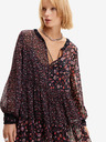 Desigual Vínové dámské květované šaty Desigual Duque