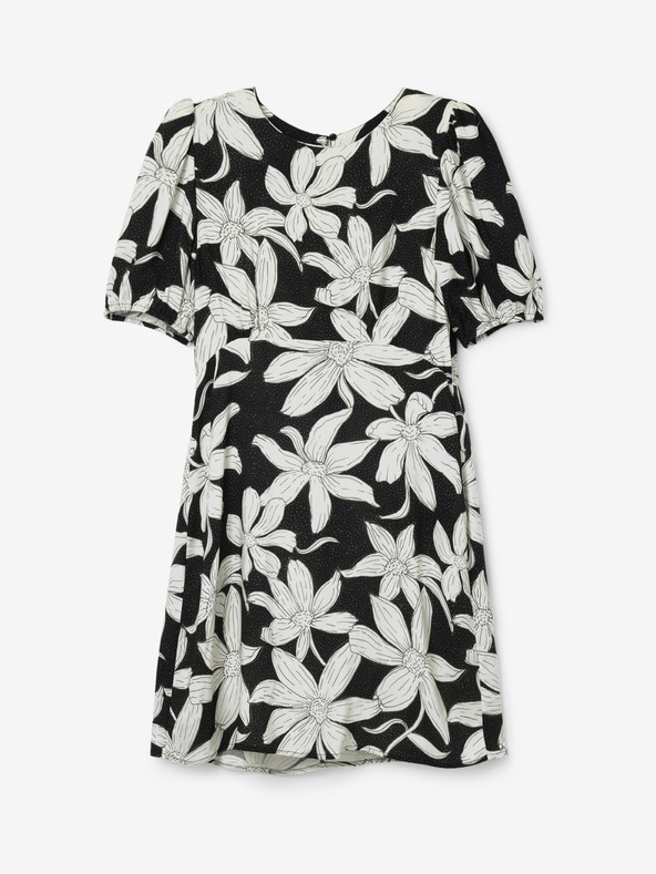 Desigual Bílo-černé dámské květované šaty Desigual Nashville