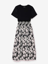 Desigual Bílo-černé dámské květované midišaty Desigual Marlon