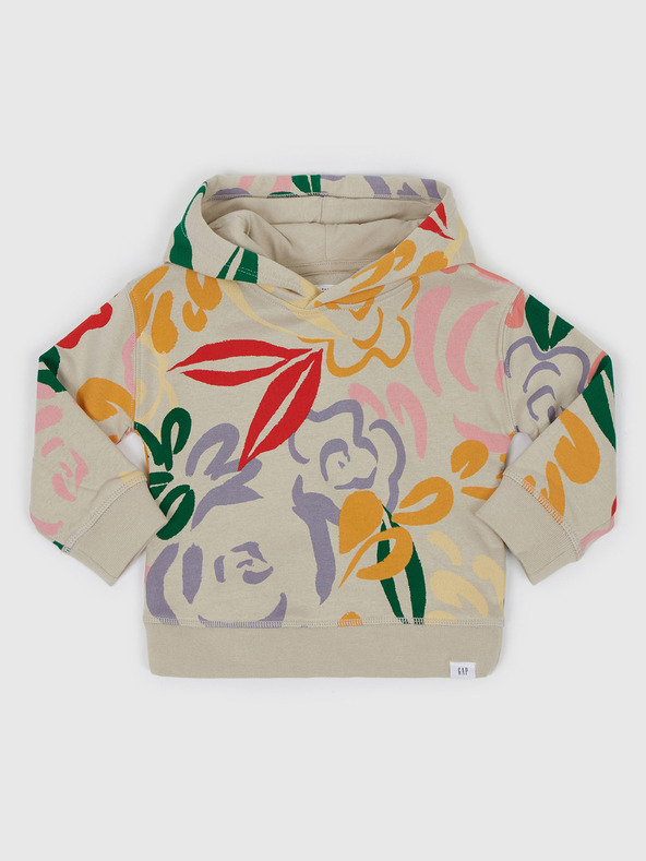 GAP Baby mikina floral s kapucí GAP